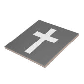 Wit kruis op zwart tegeltje (Zijkant)