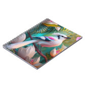 Wit Kuif Blozend Borst Fantasie Vogel Notitieboek (Linkerzijde)