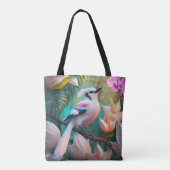 Wit Kuif Blozend Borst Fantasie Vogel Tote Bag (Achterkant)