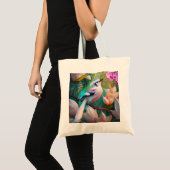 Wit Kuif Blozend Borst Fantasie Vogel Tote Bag (Voorkant (product))
