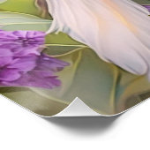 Wit Kuif Iridescente Blauwe Vleugel Fantasie Vogel Perfect Poster (Hoek)