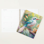 Wit Kuif Iridescente Blauwe Vleugel Fantasie Vogel Planner (Display)