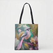 Wit Kuifje Blozend Staart Jay Fantasie Vogel Tote Bag (Voorkant)