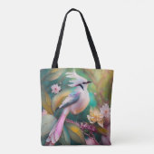 Wit Kuifje Blozend Staart Jay Fantasie Vogel Tote Bag (Achterkant)