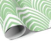 Wit kunstdecopatroon op groene achtergrond cadeaupapier (Rol Hoek)