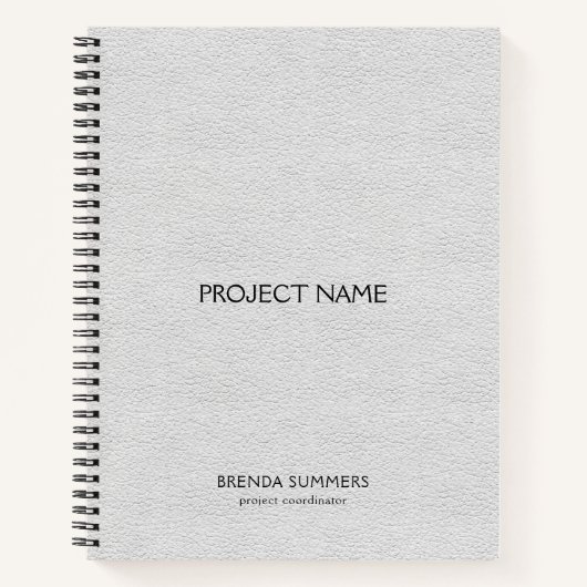 Wit kunstleder textuur notitieboek (Voorkant)