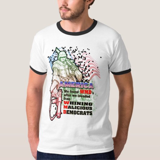 Wit-kwaadwillige democraten t-shirt (Voorkant)