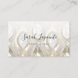 Wit Kwarts & Goud Elegant Ontwerp Visitekaartje