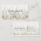 Wit Kwarts & Goud Elegant Ontwerp Visitekaartje (Voorkant / Achterkant)