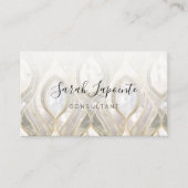 Wit Kwarts & Goud Elegant Ontwerp Visitekaartje (Voorkant)