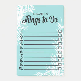 Wit laat genummerd selectievakje om lijst te doen post-it® notes