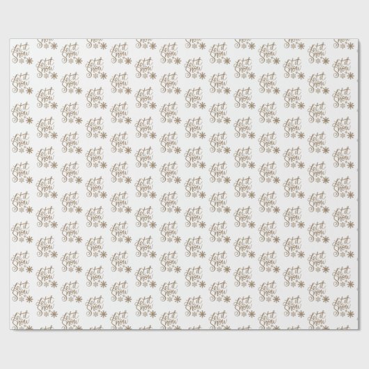 Wit | Laat het kerstpapier sneeuwen Cadeaupapier (Vlak)