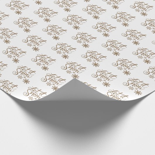 Wit | Laat het kerstpapier sneeuwen Cadeaupapier (Hoek)