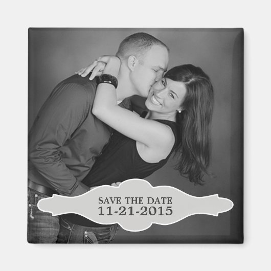  Wit LaBon Vie Foto Save the Date Magnet (Voorkant)