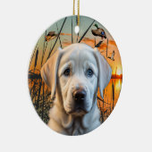  wit labrador puppy Ornament (Rechts)