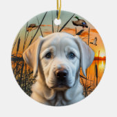  wit labrador puppy Ornament (Voorkant)