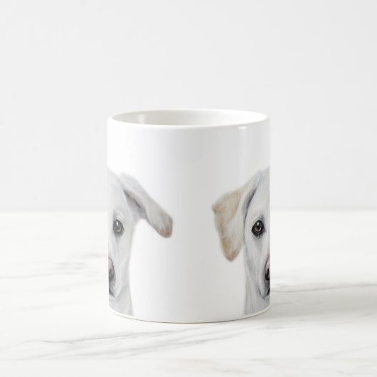 Wit labrador schilderij van miart koffiemok (Center)