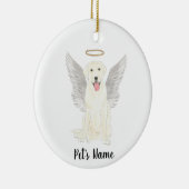 Wit Labrador Sympathie Herdenking Keramisch Ornament (Rechts)