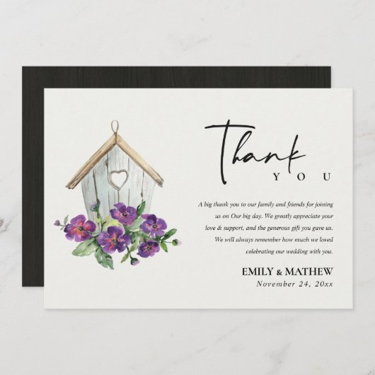 WIT-LAND RUSTISCHE VLOEDING VAN BIRDHOUSE KAART (Voorkant / Achterkant)