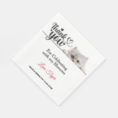 Wit langharig gluren kat papier servetten (Hoek)