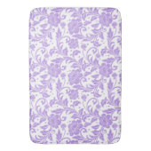 Wit & lavendel glinsterend damastpatroon badmat (Voorkant Verticaal)