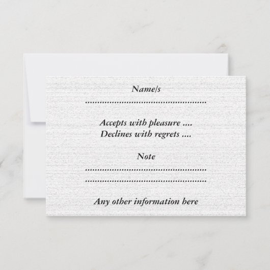 Wit lawaai. Zwarte en witte sneeuwgrijs. RSVP Kaartje (Voorkant)