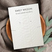 WIT LEATHER TEXTURE KETTING EARRING DISPLAY VISITEKAARTJE