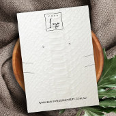 WIT LEATHER TEXTURE KETTING EARRING DISPLAY VISITEKAARTJE