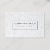 Wit leder Eenvoudig geometrisch minimaal modern Visitekaartje (Voorkant)