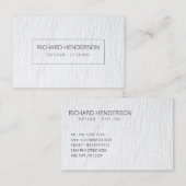 Wit leder Eenvoudig geometrisch minimaal modern Visitekaartje (Voorkant / Achterkant)