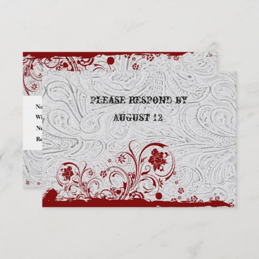 Wit leder en RSVP met enveloppen (Voorkant / Achterkant)