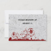 Wit leder en RSVP met enveloppen Kaartje (Voorkant)