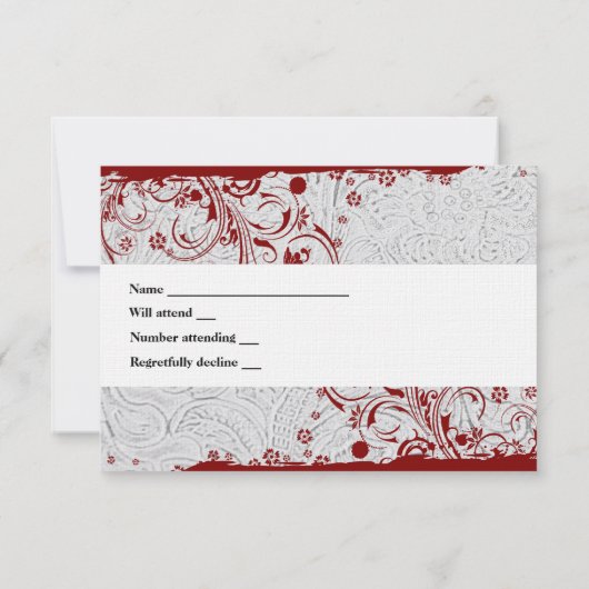 Wit leder en RSVP met enveloppen Kaartje (Achterkant)