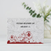 Wit leder en RSVP met enveloppen Kaartje (Staand voorkant)