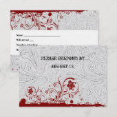 Wit leder en RSVP met enveloppen Kaartje (Voorkant / Achterkant)