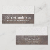 Wit leder | Metaal | Kleurboek Visitekaartje (Voorkant / Achterkant)