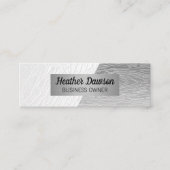 Wit leder | Natuurlijke lijnen | Kleurblok Mini Visitekaartje (Voorkant)