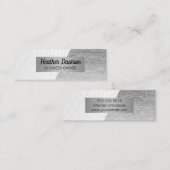 Wit leder | Natuurlijke lijnen | Kleurblok Mini Visitekaartje (Voorkant / Achterkant)