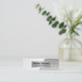 Wit leder | Natuurlijke lijnen | Kleurblok Mini Visitekaartje (Staand voorkant)