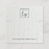 WIT-LEDER TEXTURE KETTING BRACELET WEERGEVEN VIERKANTE VISITEKAARTJE (Voorkant)