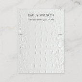 WIT-LEDER TEXTURE KETTING BRACELET WEERGEVEN VISITEKAARTJE (Voorkant)