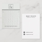 WIT-LEDER TEXTURE KETTING BRACELET WEERGEVEN VISITEKAARTJE (Voorkant / Achterkant)