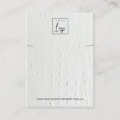 WIT-LEDER TEXTURE KETTING BRACELET WEERGEVEN VISITEKAARTJE (Voorkant)