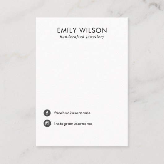 WIT-LEDER TEXTURE KETTING BRACELET WEERGEVEN VISITEKAARTJE (Achterkant)