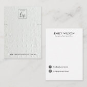 WIT-LEDER TEXTURE KETTING BRACELET WEERGEVEN VISITEKAARTJE (Voorkant / Achterkant)