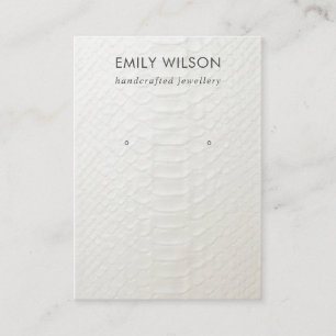 WIT-LEDER TEXTURE STUD EARRING DISPLAY-KAART VISITEKAARTJE