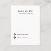 WIT-LEDER TEXTURE STUD EARRING DISPLAY-KAART VISITEKAARTJE (Achterkant)