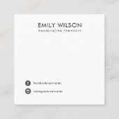 WIT-LEDER TEXTUURKETTING WAARMEE DE WIT-LEDER WORD VIERKANTE VISITEKAARTJE (Achterkant)