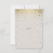 Wit Lederen Goud Confetti Song Aanvraag Bruiloft RSVP Kaartje (Achterkant)