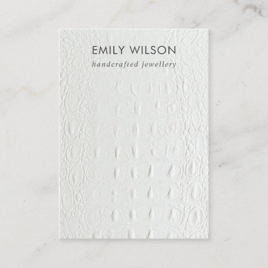 Wit lederen textuur Blank sieraden display Visitekaartje (Voorkant)